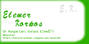 elemer korpos business card